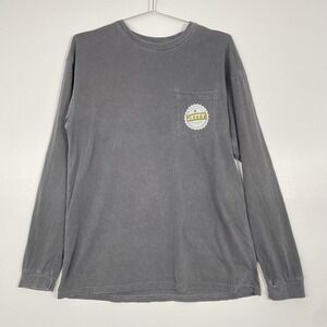 Jetty Shirt Mens Large‎ Gray Pocket Drinking Like A Fish Graphic Long Sleeve